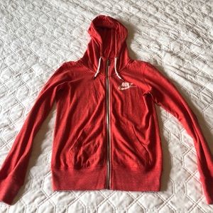 Like NEW NIKE RED zip up hoodie sweatshirt